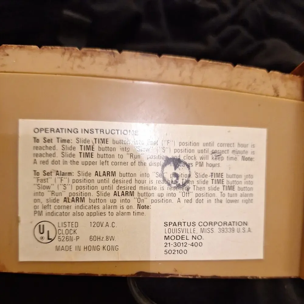 Spartus Vintage Jan 1979 Alarm Clock Model 21-3012-400 Wood Design Tested WORKS